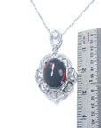 Black opal silver necklace