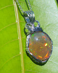 7.67 Ct. Ethiopian Opal Pendant Wire Wrap Silver