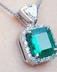 Emerald-cut emerald pendant