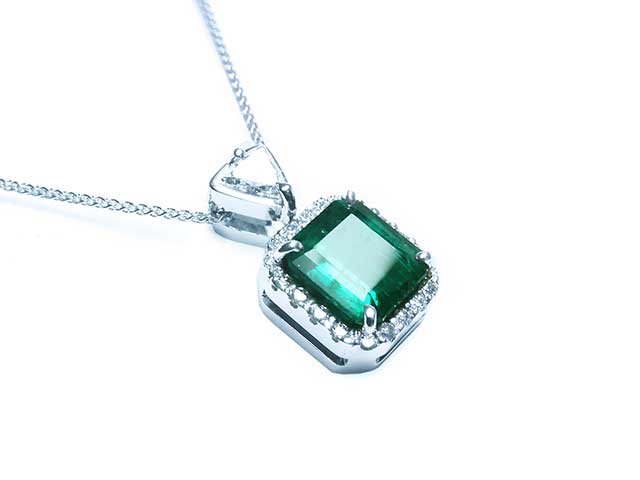 Real Colombian emerald pendant