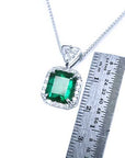 Emerald pendant 18k white gold