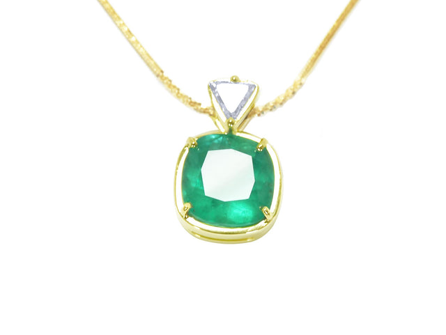 Unique emerald gold pendant