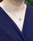 Emerald Cushion cut Pendant necklace