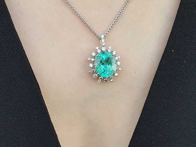 Real Colombian emerald pendant