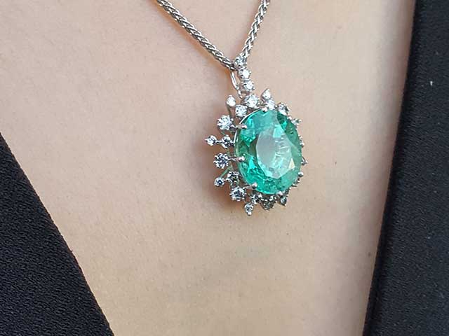 Real Colombian emerald pendants