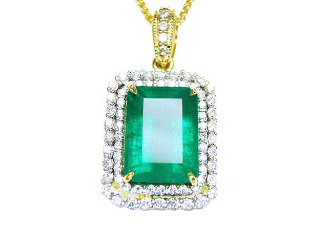 Genuine emerald pendant for sale