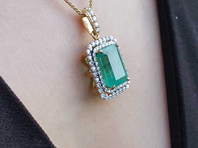 May birthstone emerald pendants