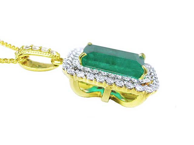 Real Colombian emerald pendants