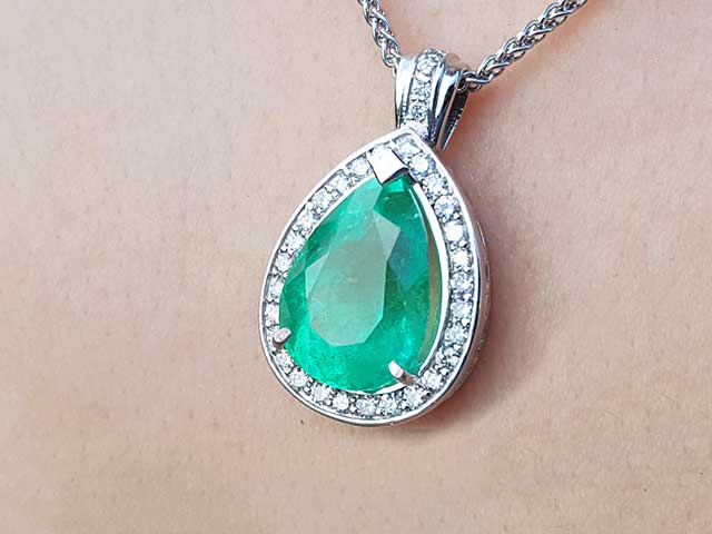 Authentic Colombian emerald pendants