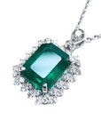 Emerald-cut emerald pendant