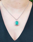 Emerald and diamond pendant