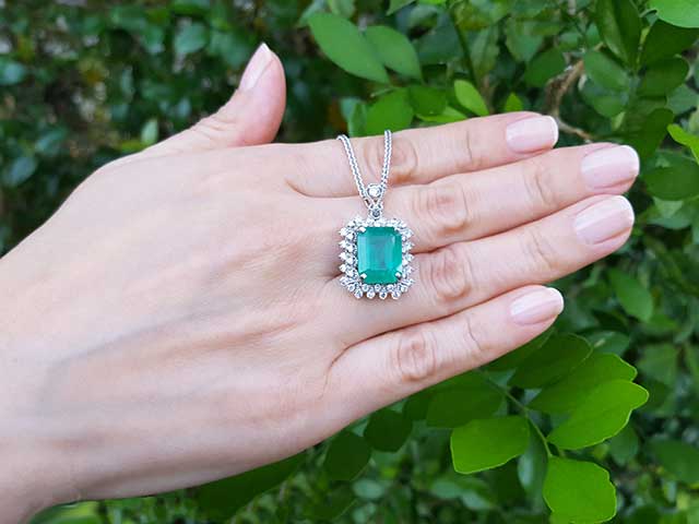 Deep green Colombian emerald