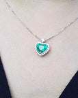 Emerald pendant heart cut