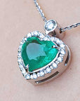USA hand made heart emerald pendant