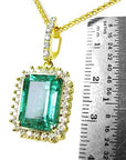 Emerald and diamond pendant