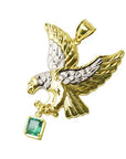 Emerald-cut real Colombian emerald pendant