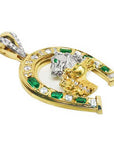 18K Solid gold emerald pendant