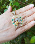 USA made solid gold emerald pendant