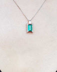 Genuine emerald baguette cut pendant