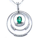 Oval cut real emerald pendant