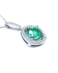 Oval emerald pendant necklace