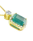 Emerald-cut Colombian emerald pendant