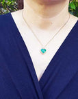 Natural Beryl and diamond heart pendant