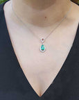 Natural emerald pear cut pendant