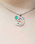 Bluish green emerald pendant for sale