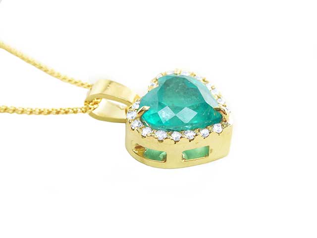 Authentic Emerald Heart Pendant necklace