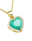 Genuine emerald heart pendant