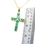 18k emerald cross necklace