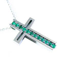 Genuine Emerald cross pendant for mother’s day