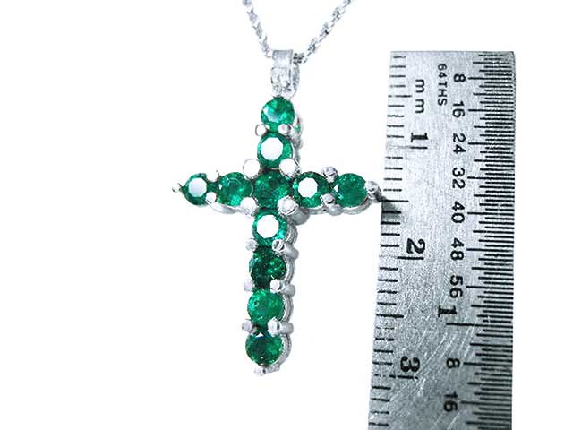 Natural emerald cross pendant for sale