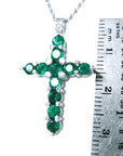 Natural emerald cross pendant for sale
