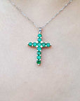 Emerald cross necklace