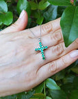 High quality Colombian emerald cross pendant