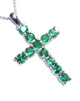 Solidi 18k yellow gold emerald crosss pendant