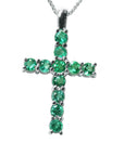 Colombian emerald cross pendant