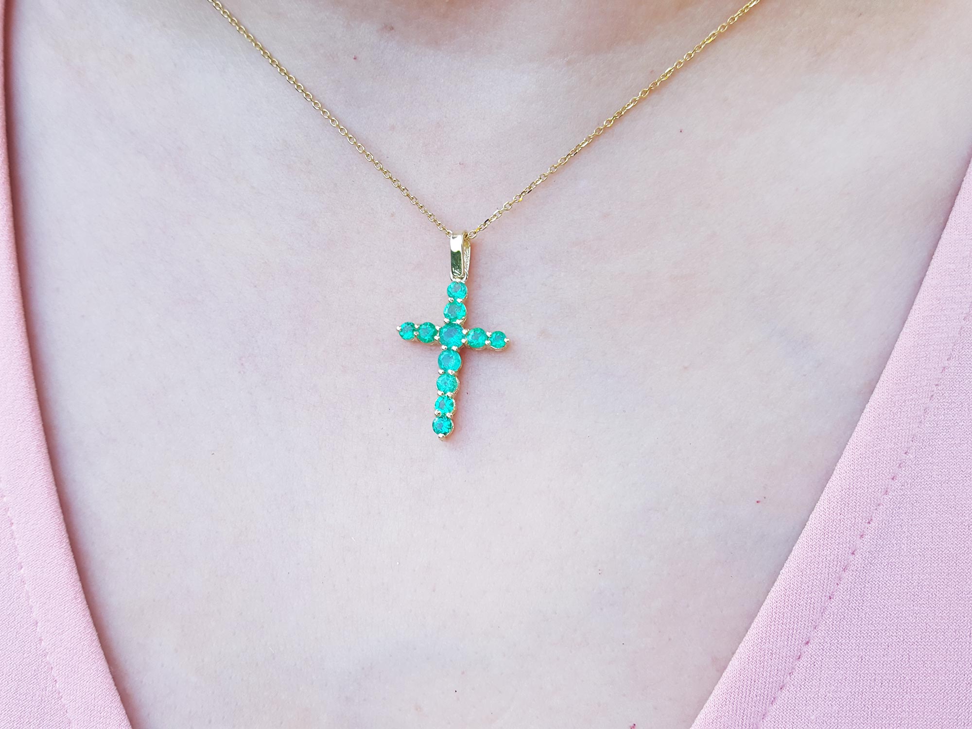 Real emerald crosses
