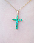 Real emerald cross pendant for sale