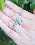 Emerald love pendant made in USA