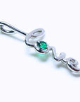 May birthstone love pendant necklace emerald