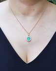 Emerald pendant necklace oval cut