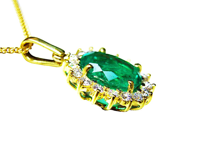 Green gemstone pendant necklace for sale