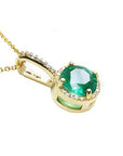 Round emerald pendant necklace