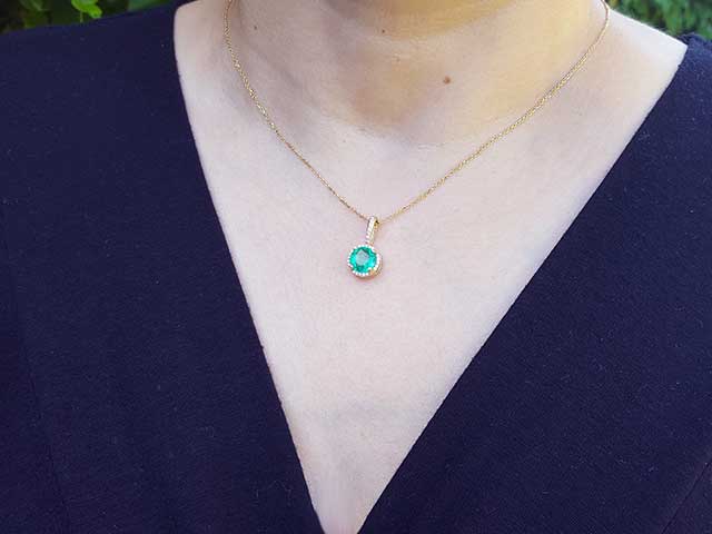 USA Hand made emerald pendant