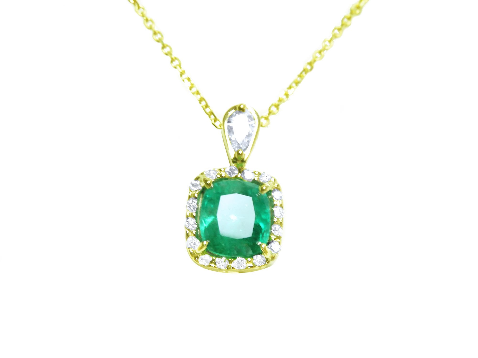 Slider emerald pendant necklce