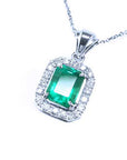 Natural diamond and Colombian emerald pendant