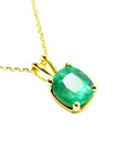 14k yellow gold emerald pendant